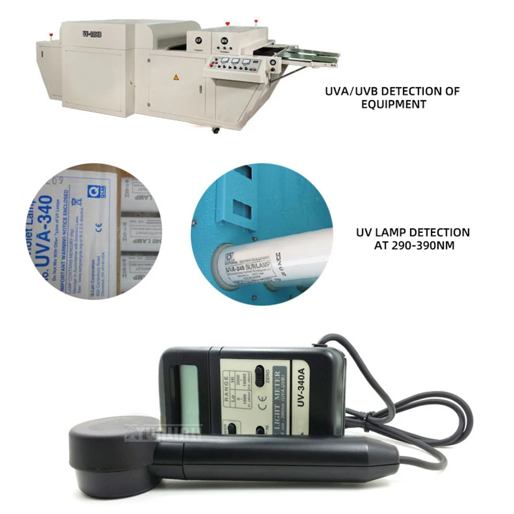 Фото Измеритель УФ-излучения UV-340A, детектор интенсивности УФ-излучения 365 нм (UVA), цифровой радиометр для отверждения гель-лака и измерения УФ-индекса №5
