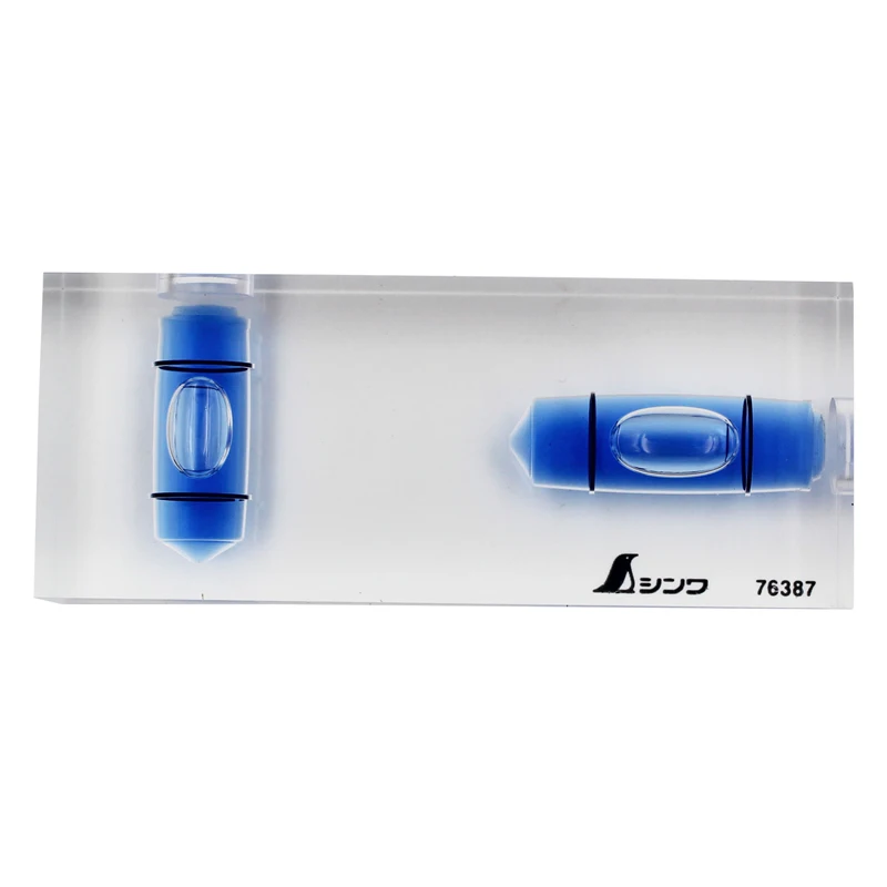 SHINWA Полностью прозрачная цельная акриловая Т-образная синяя линейка уровня воды