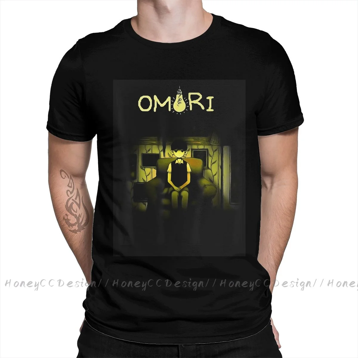 

Omori Psychological horror RPG T-Shirt Men Top Quality 100% Cotton Short Omori Game Classic Summer Sleeve asual Shirt Loose Tees