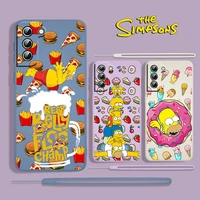 the simpsons happy for samsung galaxy s22 s21 s20 s10 5g note 20 10 ultra plus pro fe lite liquid rope phone case cover fundas