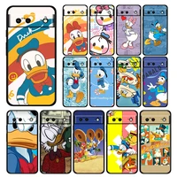 anime donald duck shockproof case for google pixel 7 6 pro 6a 5 5a 4 4a xl 5g silicone soft black phone cover shell tpu capa