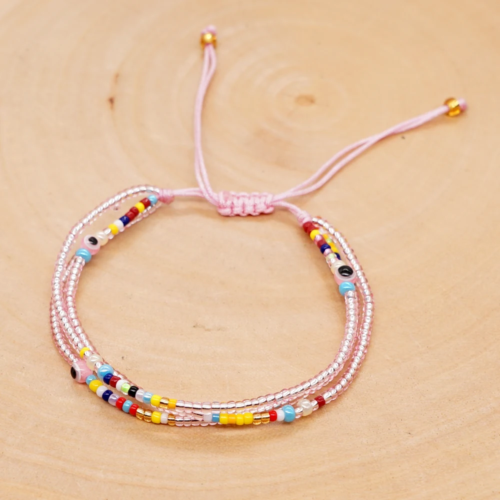 Многослойные браслеты Go2boho ручной работы Богемские разноцветные регулируемые