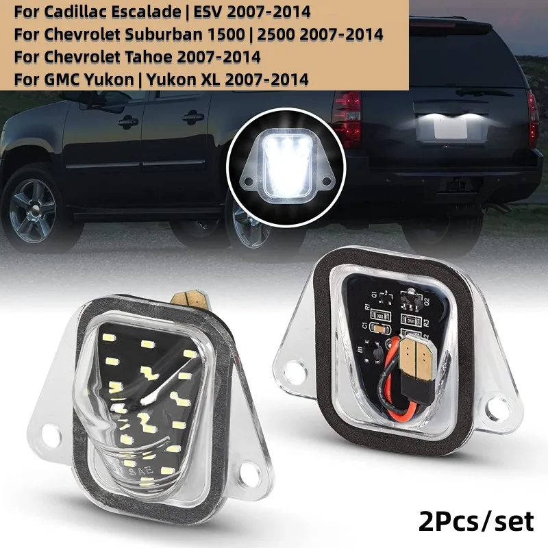 

2 Pcs Car LED Rear License Plate Light Replacement for Cadillac Suburban 1500 2500 for Chevrolet Tahoe for GMC Yukon 2007-2014