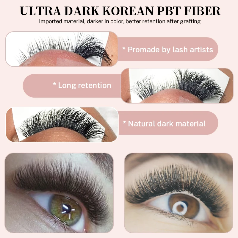 Фото 360/640 готовые вееры для объема, 16-рядный букет Cils Prefaits Promade Lash Fans, тонкая заостренная основа, готовое наращивание ресниц 3D-20D №5
