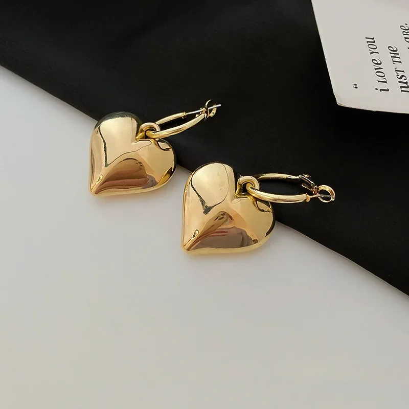 Женские серьги-подвески в форме сердца из нержавеющей стали