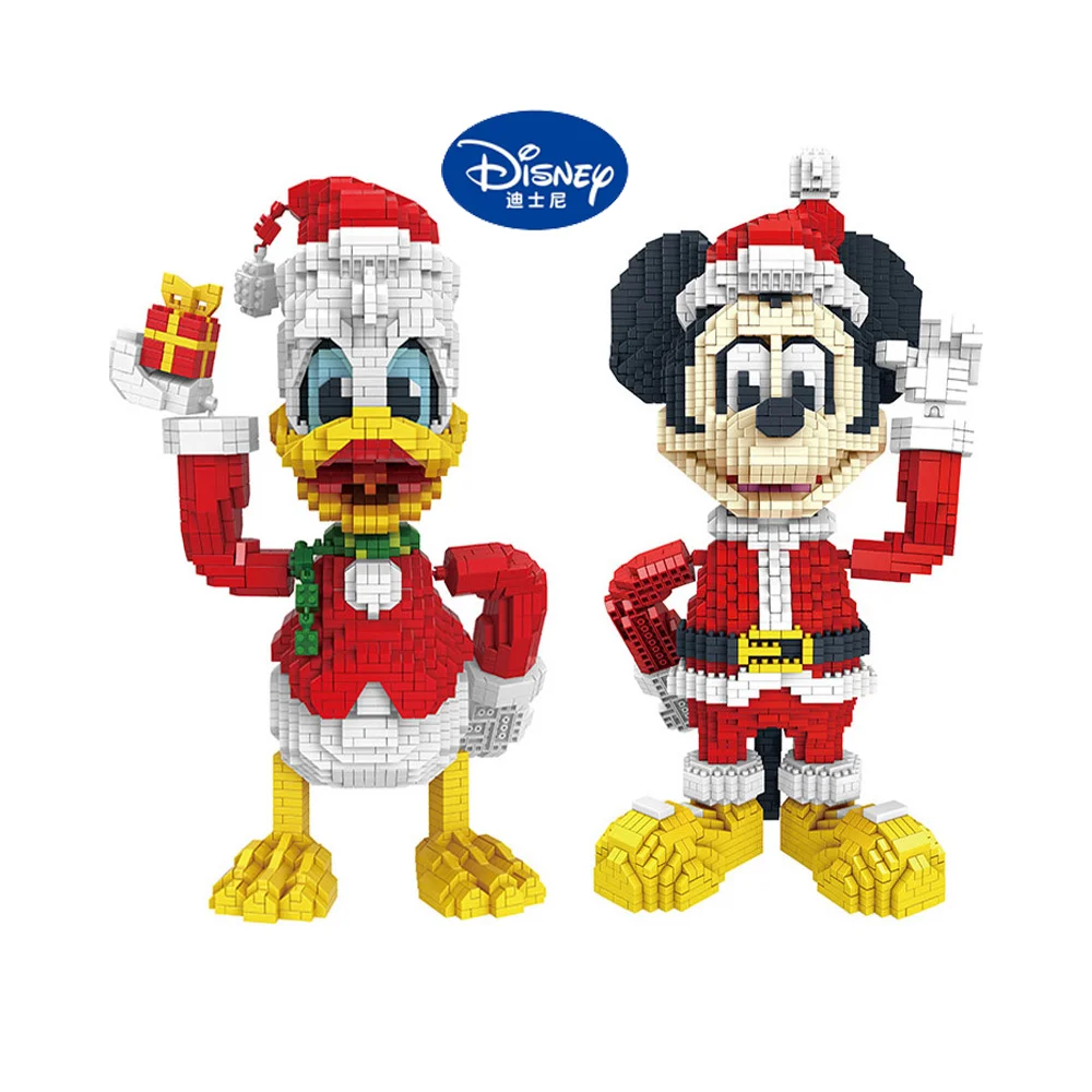 

Disney Christmas Mickey Mouse Donald Duck micro-particle building blocks and insert decoration children's toys Christmas series