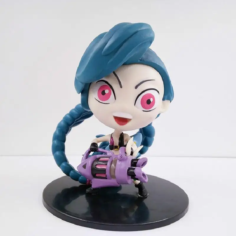 

10cm League Of Legends Figure Game Arcane Jinx Vi Q Version Anime Action Cute Character Mini Doll Adult Toys Children Gift