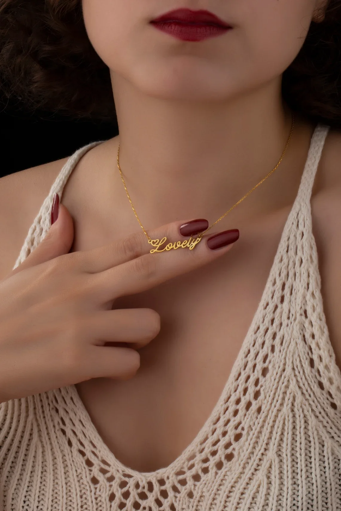 Custom Name Necklaces With Heart Stainless Steel Simple Nameplate Choker Necklace Pendant Girls Gift collier personnalisé prénom