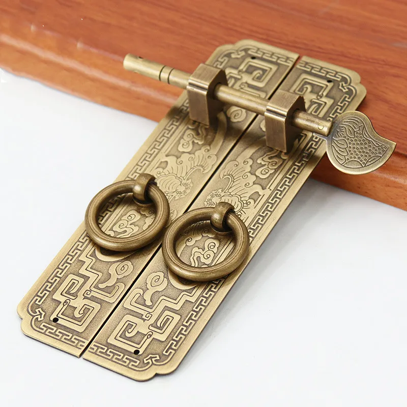 

Chinese Antique Bookcase Handle Cabinet Door Wardrobe Cabinet Door Pure Copper Handle Antique Furniture Accessories