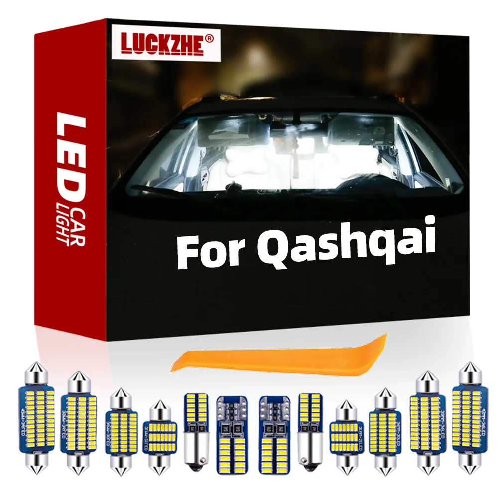 

Car LED Interior Light Bulb Kit For Nissan Qashqai J10 J11 J12 2007-2019 2020 2021 2022 Map Dome Vehicle Lamp Canbus No Error
