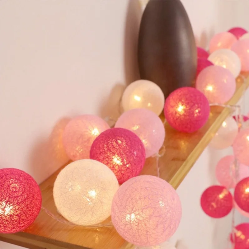 

20 LEDs Cotton Balls Lights LED Fairy Garland Ball Light for Home Kid Bedroom Christmas Party Garden Holiday Lighting Decoration