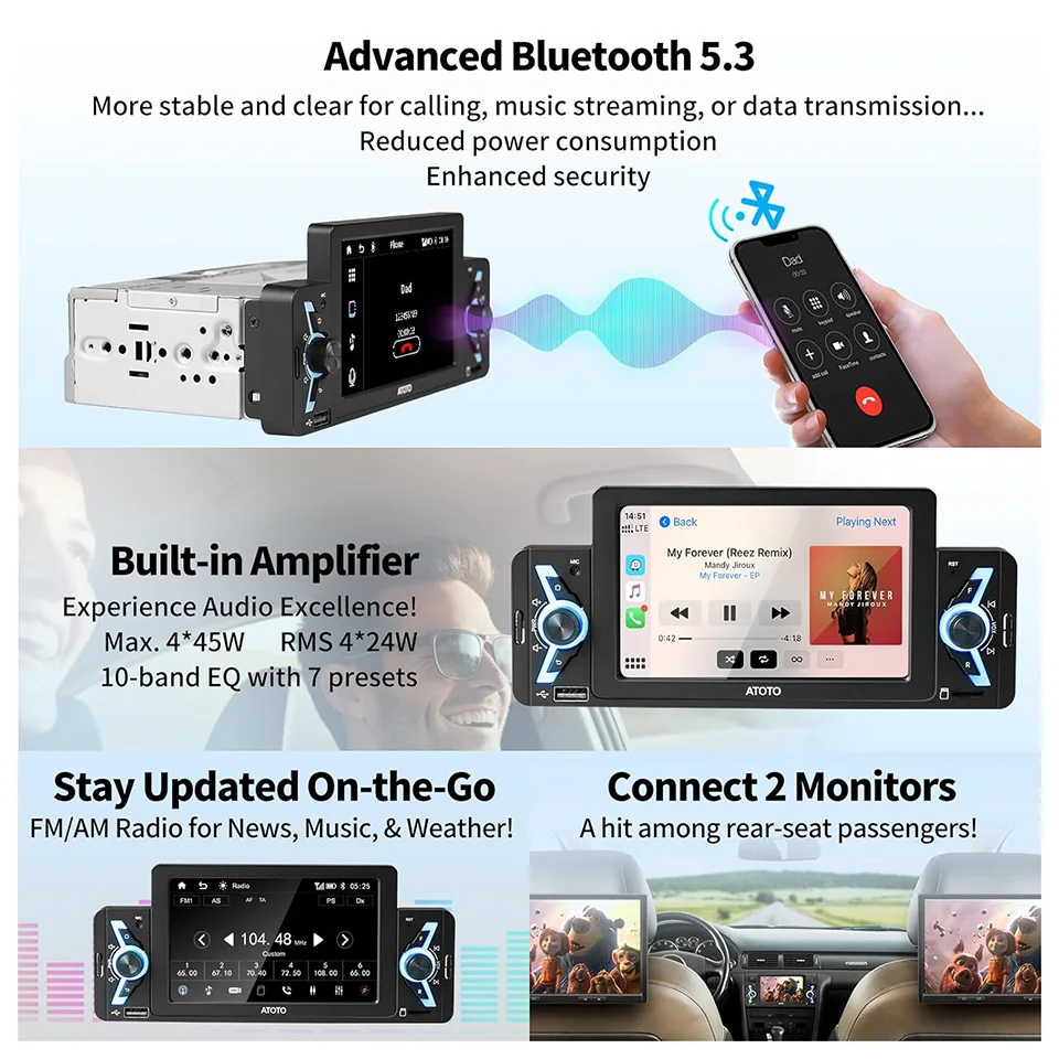 Автомагнитола ATOTO F7WE стерео-система на Android с сенсорным экраном 5 дюймов