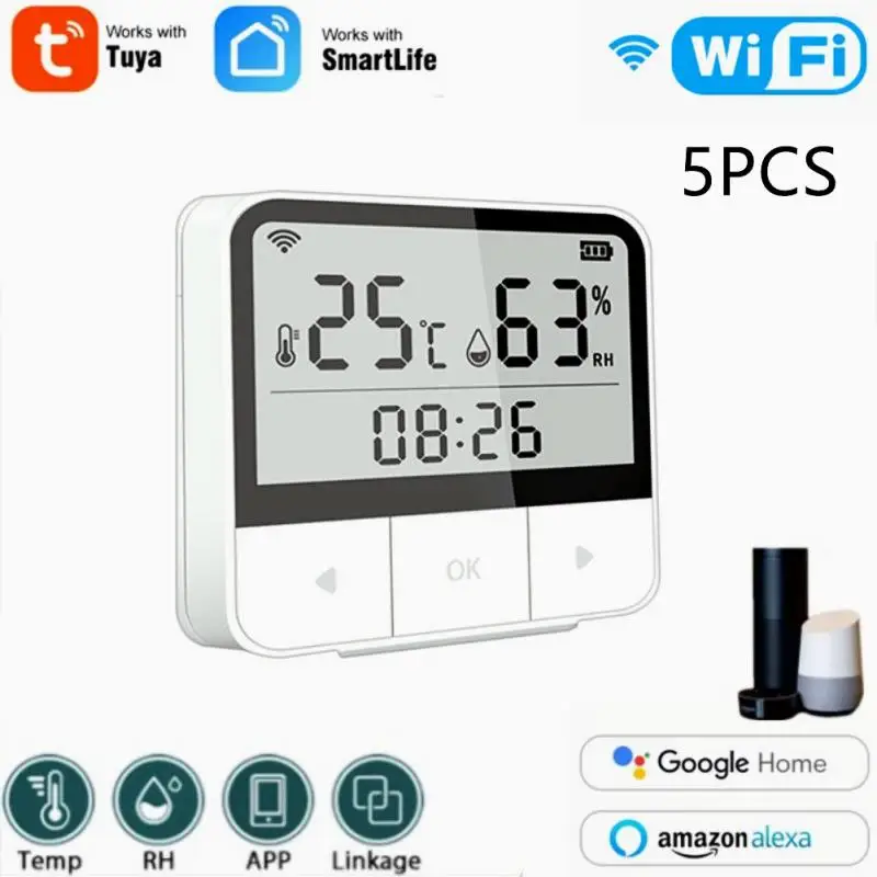 

Tuya Smart Wifi Temperature And Humidity Sensor,Smart Life App Remote Monitor Smart Home Voice Contorl Via Alexa Google Home