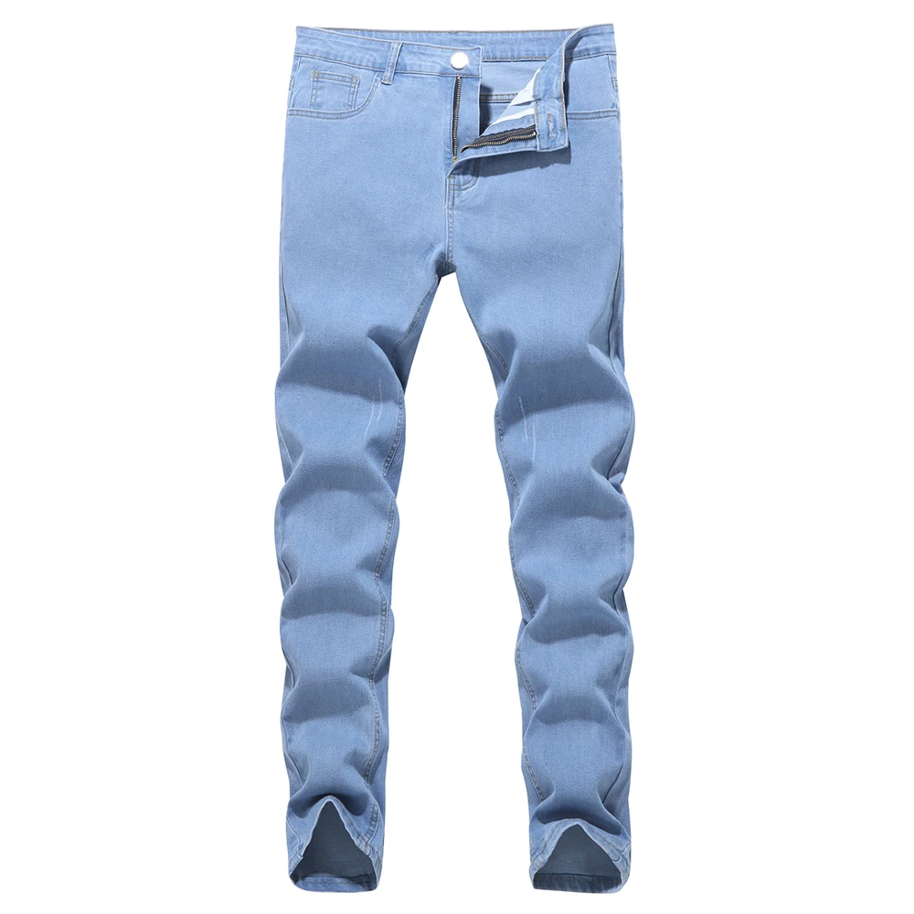 New Men's Jeans Casual Men's Jeans Elastic Skinny Small Feet Blue Men Jeans All Season Fit Casual Party Pants Denim Pants Men
