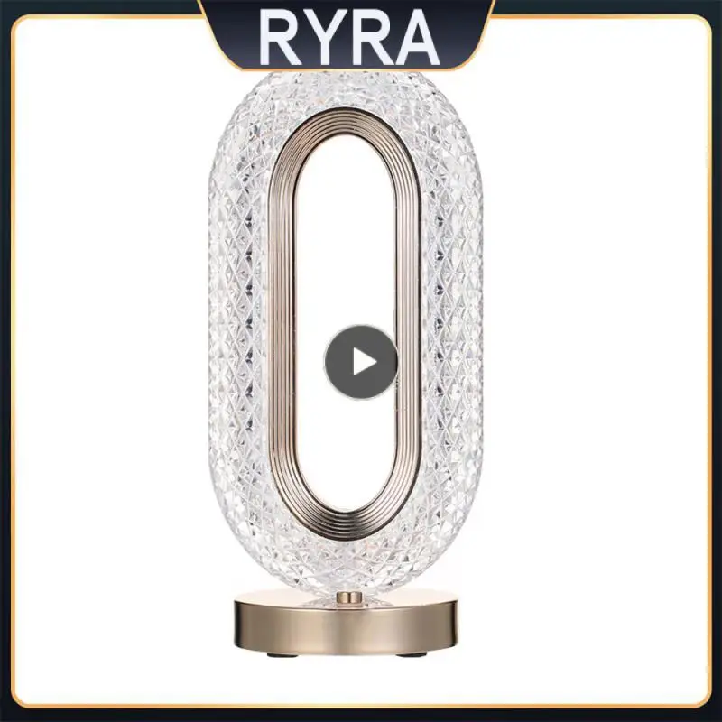 

Reading Circular Bedside Lights Led Crystal Bedside Lamps Luxury Crystal Bedroom Acrylic Light Room Decoration Table Lamps 5w