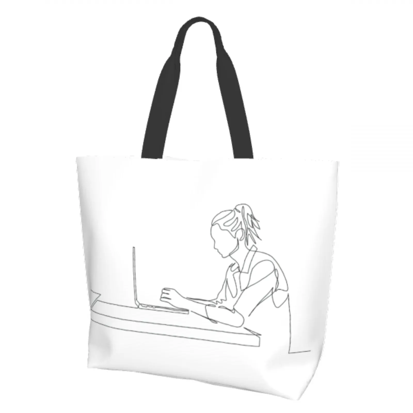 

Line Drawings Tote Bag Hands Line Drawing Illustration Grocery Bags Faces Aesthetic Line Art Shopping Bags