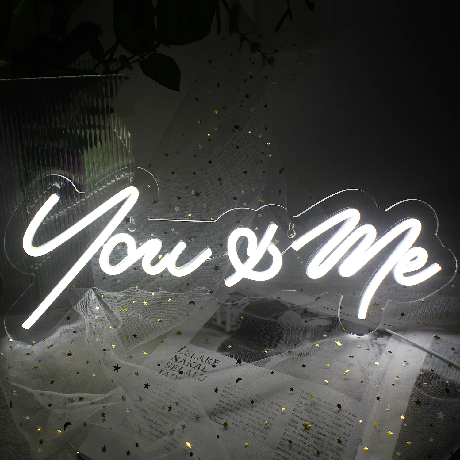 Ineonlife You & Me Neon Sign Light Up Lights Signs Indoor Bedroom Room Wall Decor Led Bar Christmas Party Wedding Girl Boy Gift