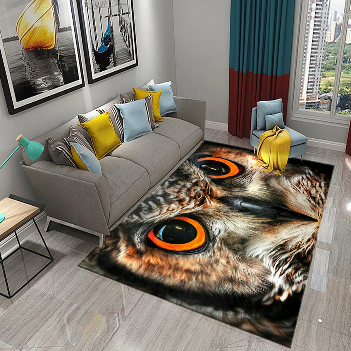 

3D Cartoon Cute Owl Carpet Gifts Rug for Living Room Children Bedroom Decoration Kids Play Floor Area Mat Bathroom Anti-slip Mat