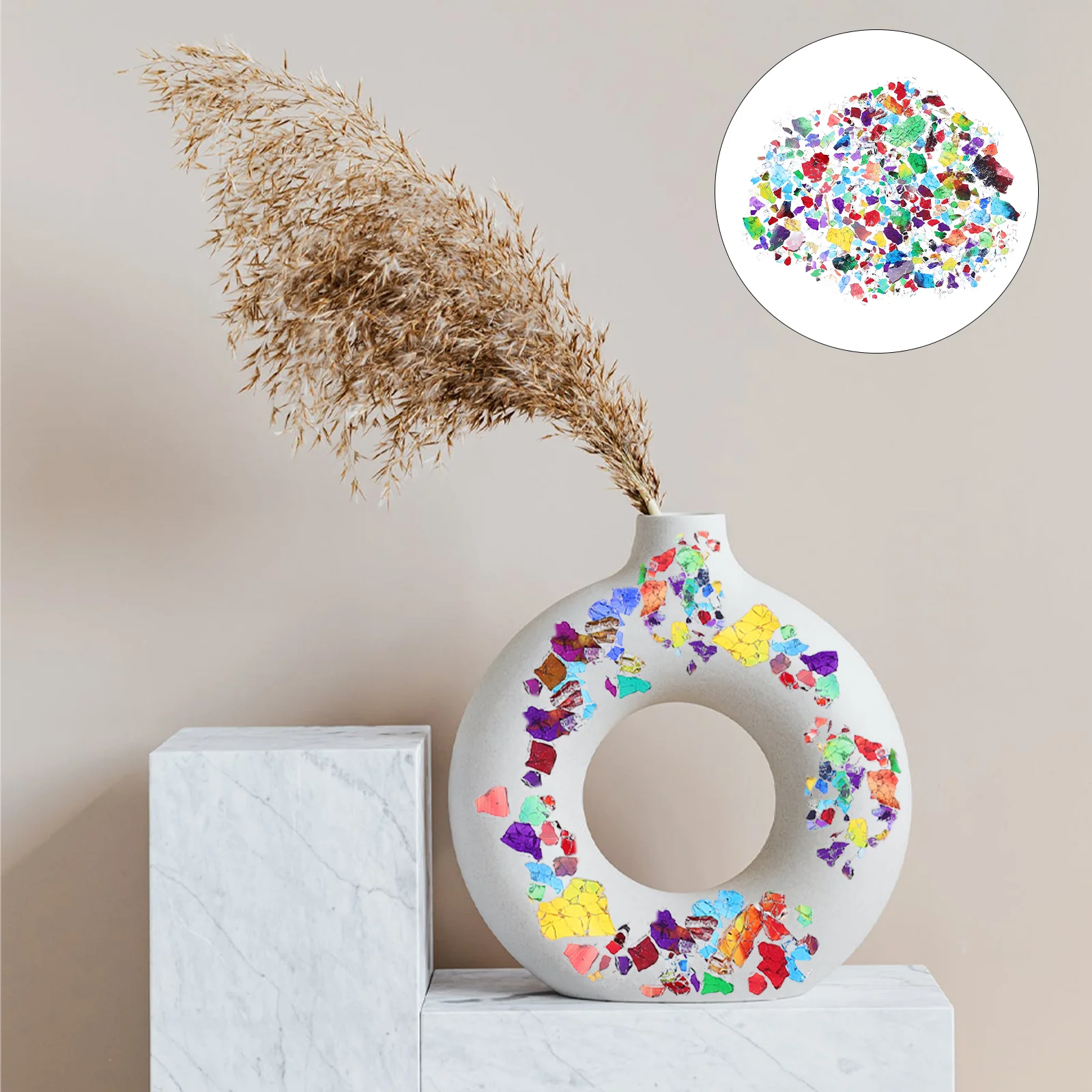 

Mosaic Tiles Pieces Tile Glass Ceramic Irregular Picture Piece Floor Mirror Stained Fragments Mini Backsplash Micro Vase Frame