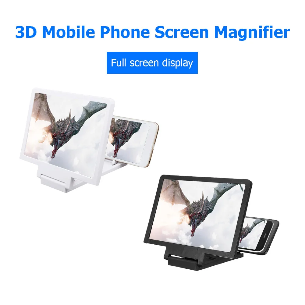 

3D Mobile Phone Screen Magnifier Amplifying Stand Movie Portable Foldable Desktop Bracket Glass Holder For Smartphone