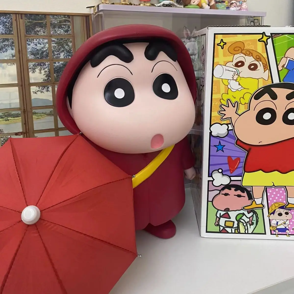 

Crayon Shin-chan Raincoat Large 40cm Figure Series Model Car Ornament Doll Collection Decoration Anime Limited Birthday Gifts