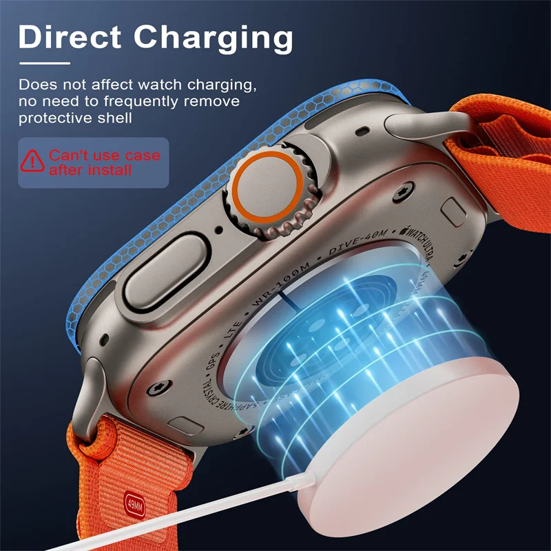 Титановая металлическая рамка для Apple Watch Ultra 2 49 мм аксессуары пленка из