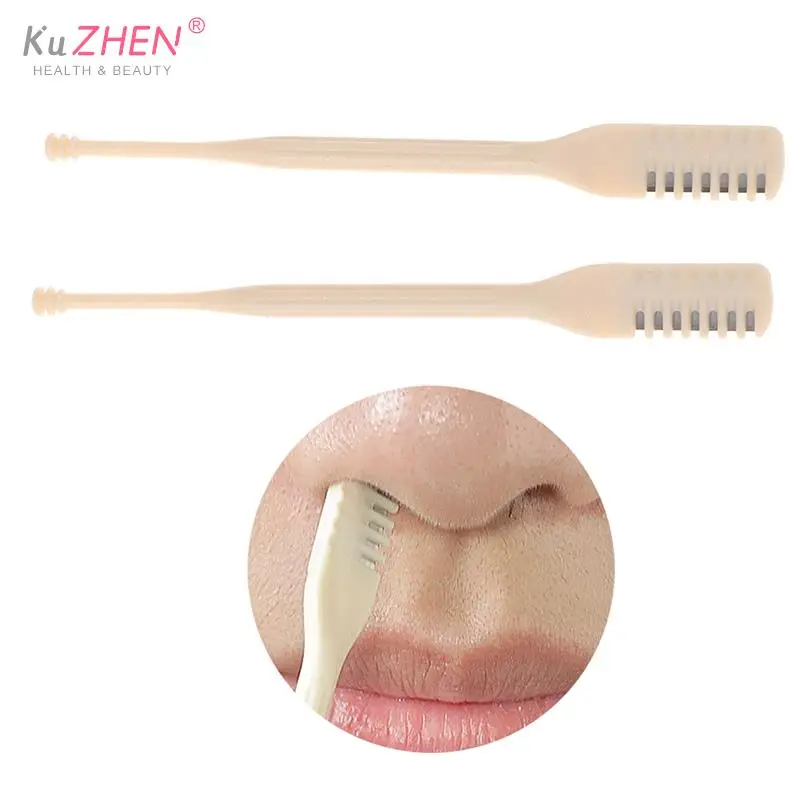 

Comb Tooth Nose Trimmer Secure Nostril Cavity Cleaning Double Head Portable Manual Trimming Nose Hair Removal Tool Knife Scissor