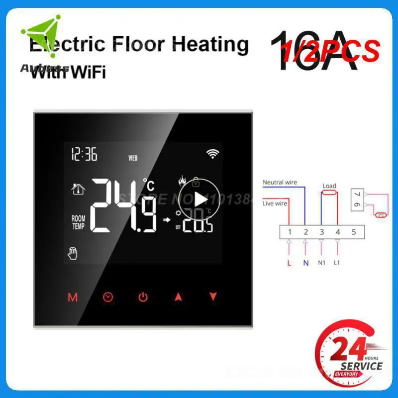 

Умный термостат Tuya Wi-Fi, 1/2 шт., регулятор температуры для электрического нагрева воды, газового котла, работает с Alexa Google Home