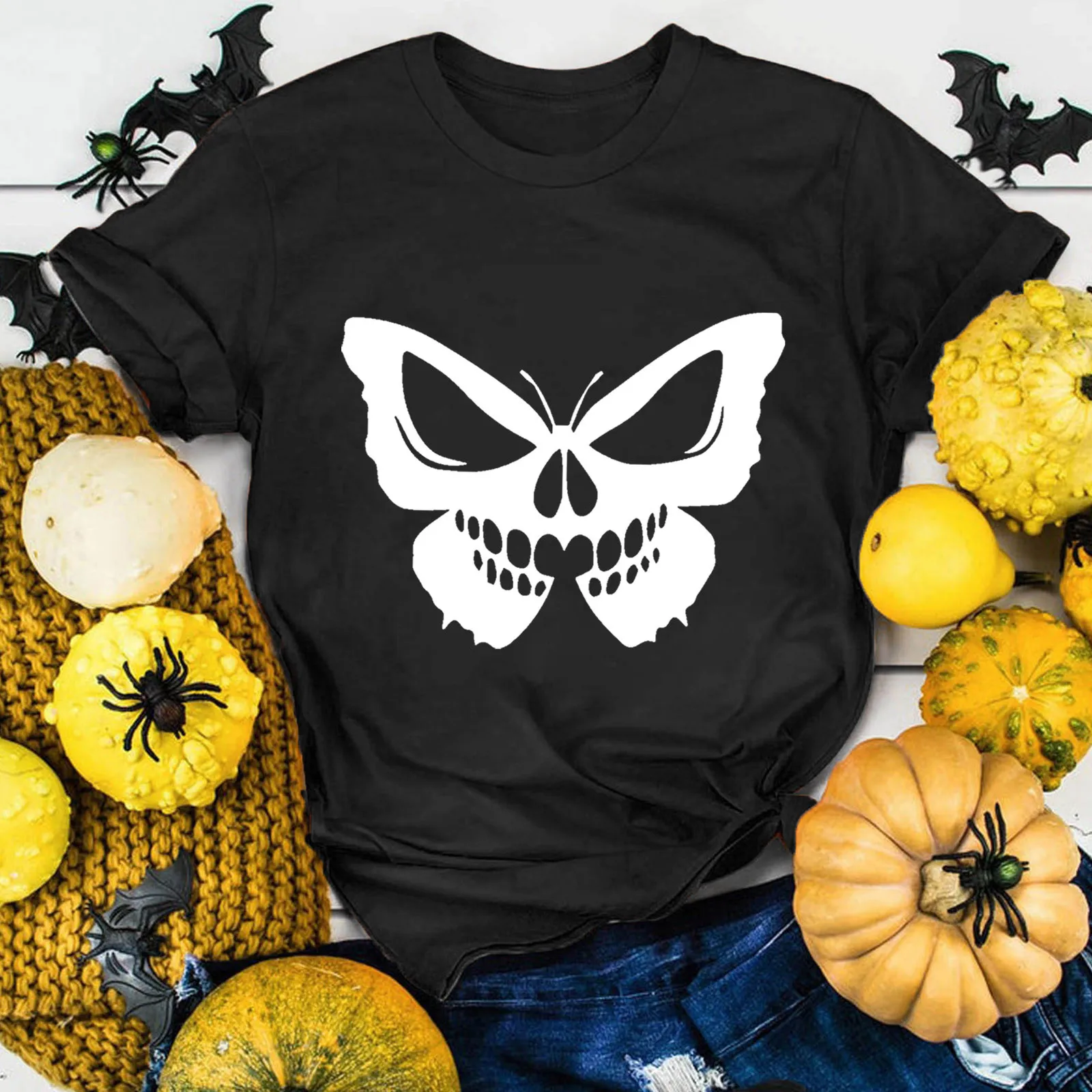 

Женская футболка с коротким рукавом и круглым вырезом, размеры до 3xl