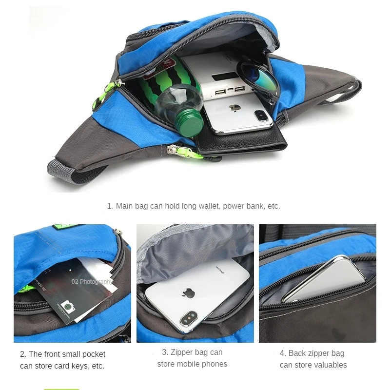 Low Moq Stock Fanny Pack Custom Logo Printed Men Women Nylon Passport Cover National Buckle Strap Waist Bag Sling Chest Bag