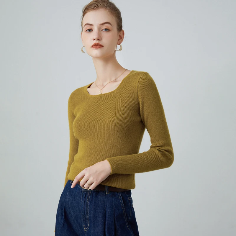 Women's 100% Pure Cashmere Sweater Knitted Pullovers High Elastic Lady's 2022 Autumn Winter  Soft Warm Slim Jumper Tops