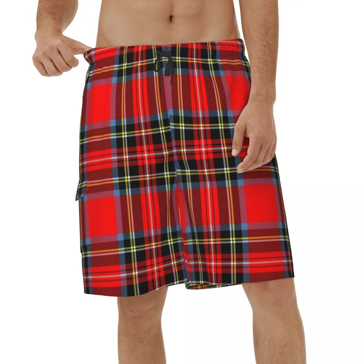 

Beach Shorts Stewart Royal Modern Tartan Checkered Summer Mens Briefs Checkered Male Swimming Shorts