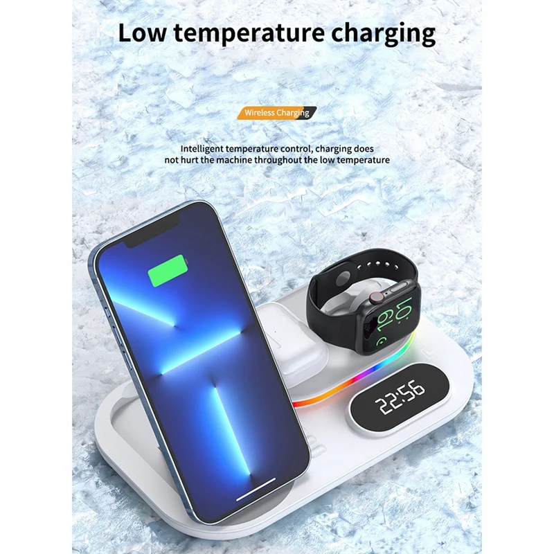 For Iphone 14 13 Apple Iwatch Earphone 30W 3 In 1 Wireless Charger Stand Fast Charging Dock Station Bracket