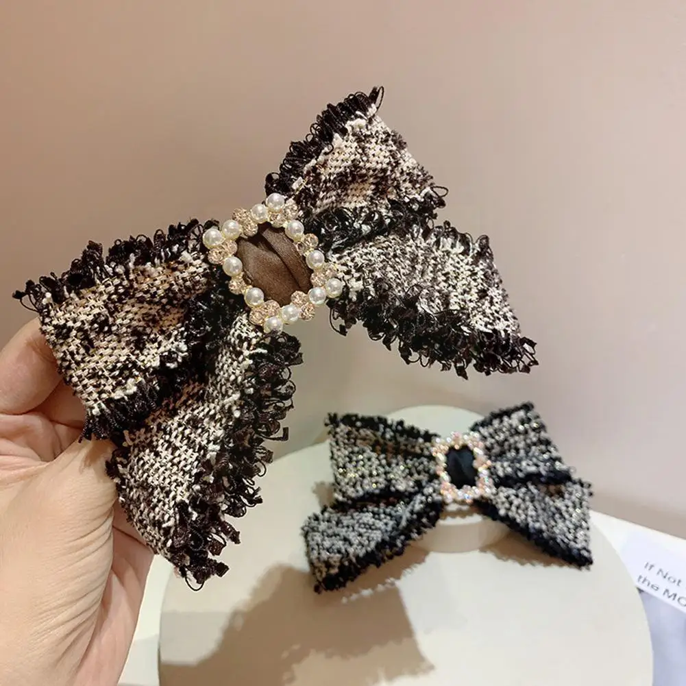 

Fabric Bow Tassel Hairpins Pearl Crystal Hair Clips For Women Handmade Female Luxulry Jewelry Headwear Korean Hair Accessor F6b2