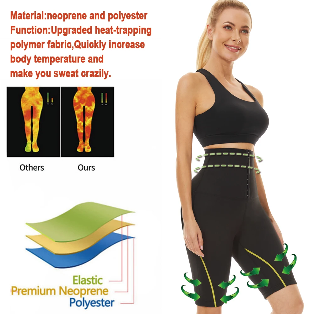 SEXYWG Neoprene Weight Loss Pants Wpmen High Waist Sauna Pants Fat Burning Sweat Pants Shapewear Slimming Pants