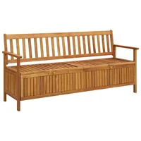 Patio Outdoor Storage Bench Deck Outside Porch Furniture Balcony Lounge Home Decor 66.9" Solid Acacia Wood
