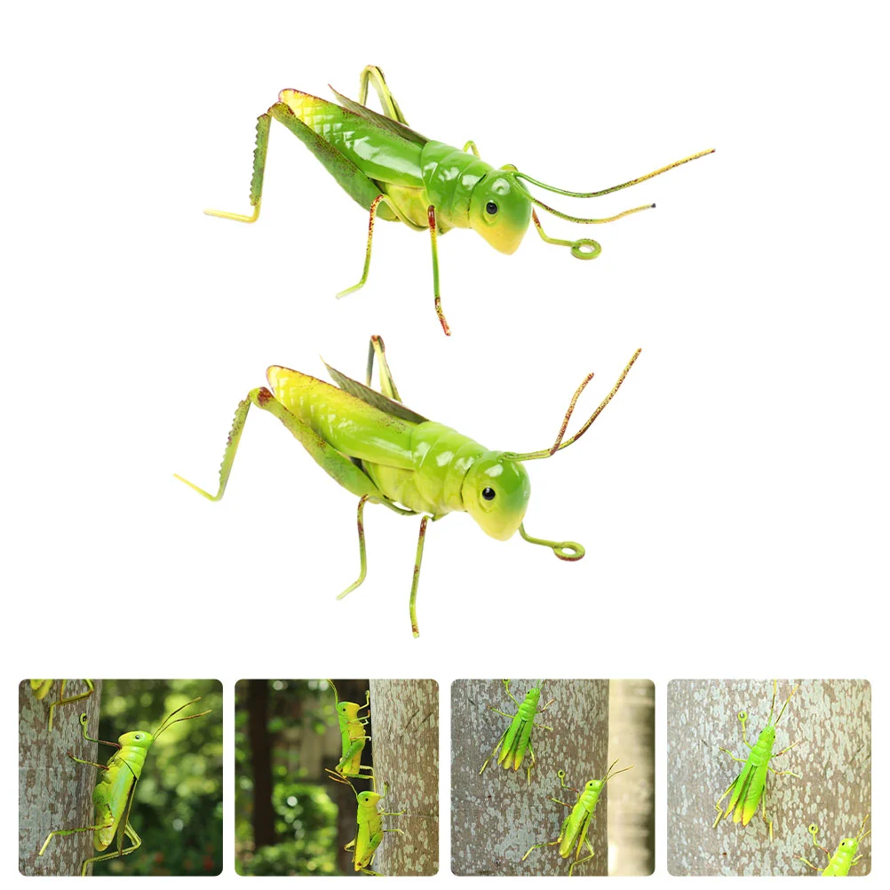 2 шт. имитация кузнечика украшения яркое украшение железная фигурка уличные