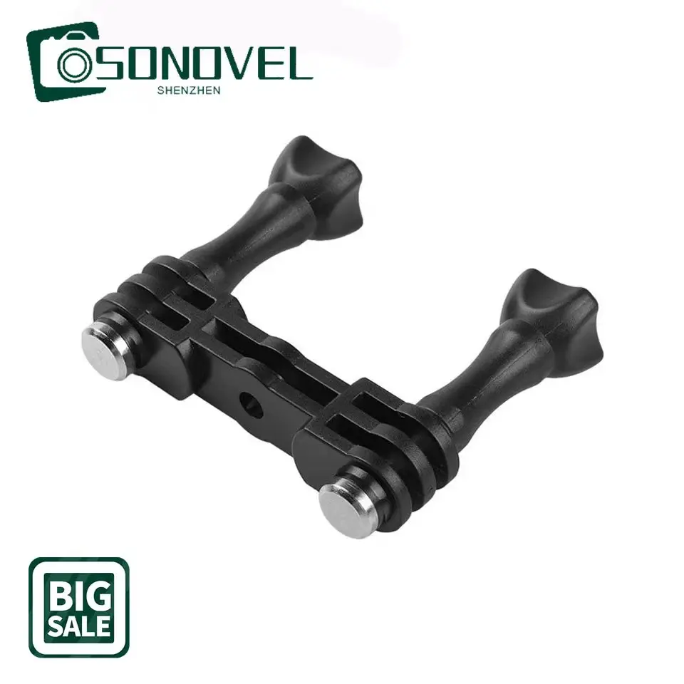 

Double Tripod Adapter Mount Bracket Bridge Expansion for GoPro Hero Action Camera Selfie Flash Light Holder Mount