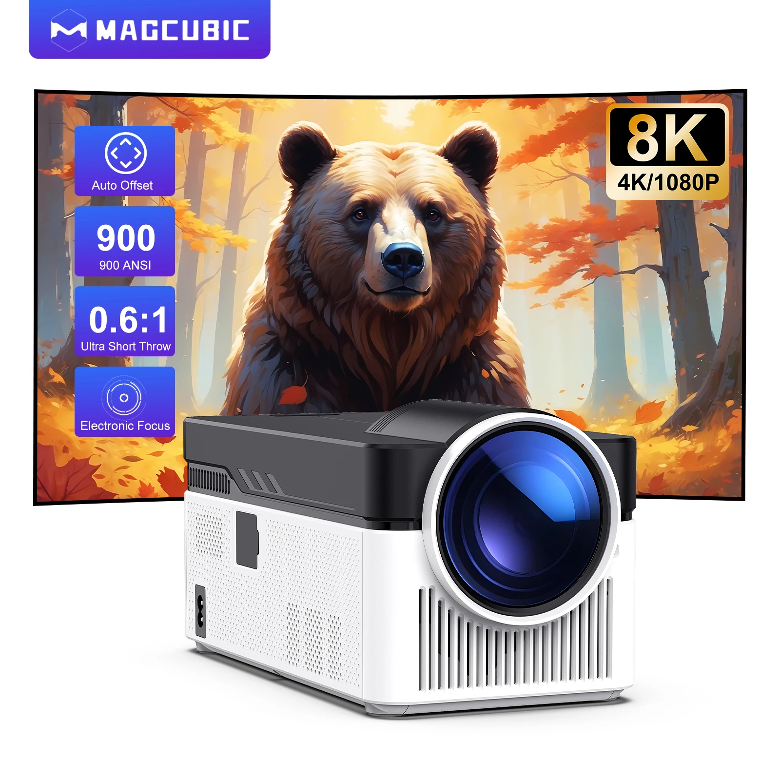 Ультракороткофокусный проектор Magcubic HY450 900ANSI 8K 1080p ...