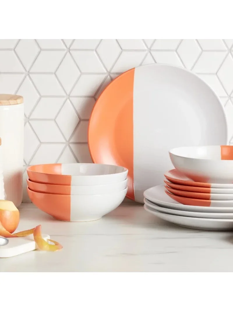 

Stone Lain Lizzy Набор круглой посуды ware 12-Piece, оранжевый