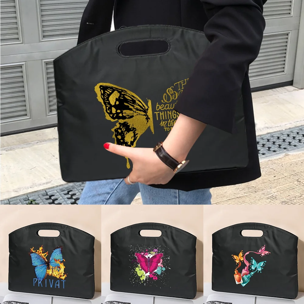 Business Briefcase Handbag Butterfly Series Pattern Totes Laptop Office Case Sleeve Unisex Document Information Conference Bag