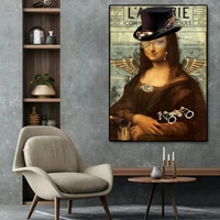 funny mona lisa poster print canvas painting posters and prints wall art picture for living room decor home decorative paintings