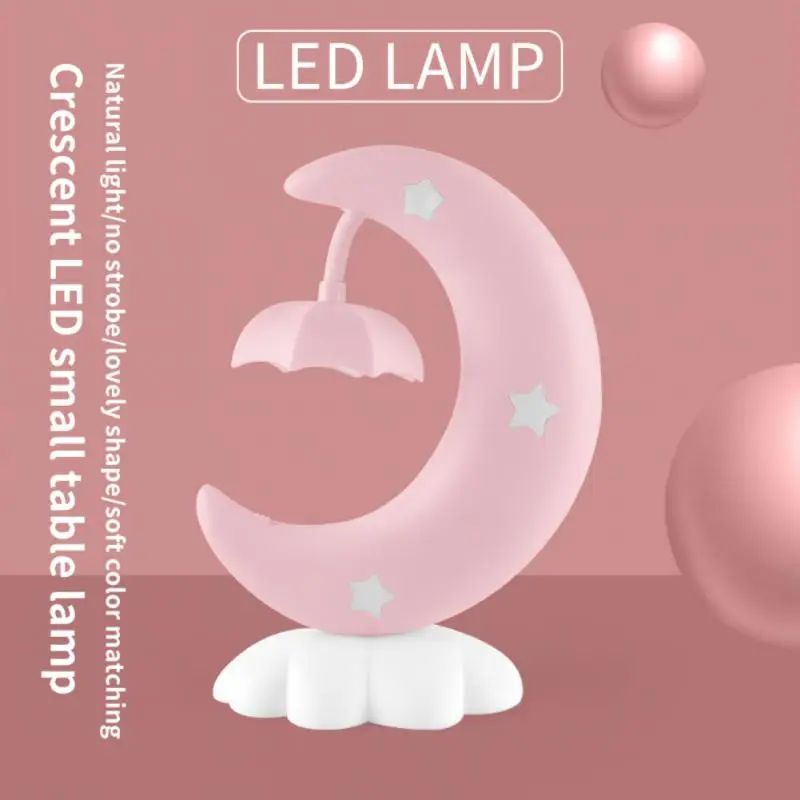 

LED Cartoon Moon Boat Night Light Bedroom Baby Sleeping Table Lamp Indoor Fairy Living Room Luminous Lamp Eye Protection Gifts