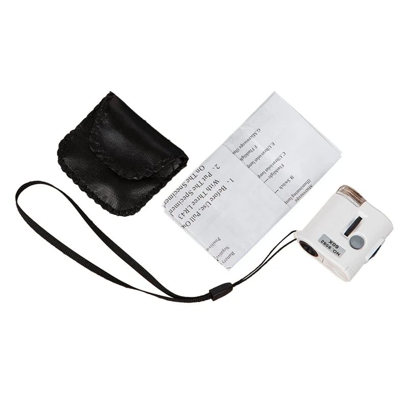 

Y9RE 60x Handheld Mini Pocket LED Loupe Magnifier with UV Light & 2 LED Light Source