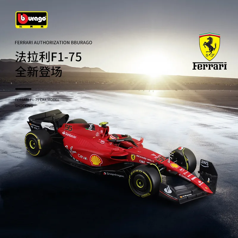 

Bburago 1:18 Ferrari 2022 F1-75 F1 Racing #16 Charles Leclerc Formula Car Static Die Cast Vehicles Collectible Model Car Toys