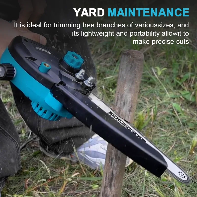 Electric Goddess DLJ007 Brushless Chain Saw 8-inch Shielded Handheld Cordless Tree Cutting Power Tool 18-21v Makita Battery