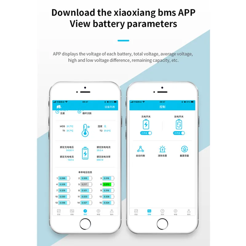 JBD smart 5s 6s 7s10s13s 14s 16s 17s 20s 21s 24s 36V 48v 60v 72v bluetooth 200A 300A bms lifepo4 lipo battery18650 balance board