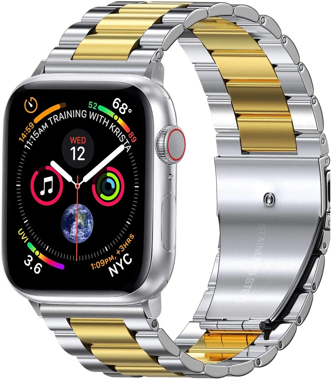 Metal stainless steel strap for Apple watch 45mm 44mm 42mm 40mm 41mm bracelet wristband for iWatch series UItra 8 7 6 5 4 3 SE