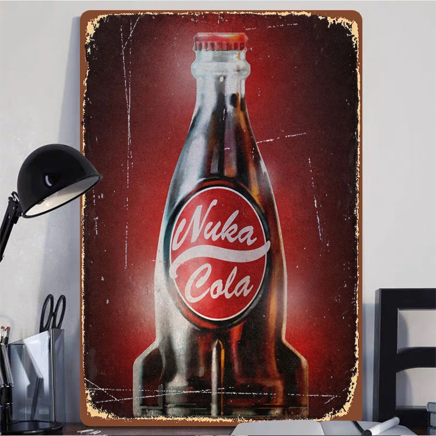 Фото Nuka Cola винтажный металлический знак ретро игра декоративное настенное искусство для домашнего бара паб человек пещера коллекционный подарок №2