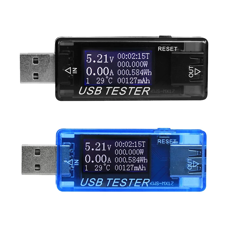 

KWS-MX17 8-in-1 DC4-30V Digital Voltmeter Ammeter USB Tester Current Voltage Meter Battery Charger Capacity Detector Monitor